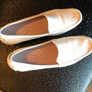 Genuine leather size 7 Talbots white loafers.